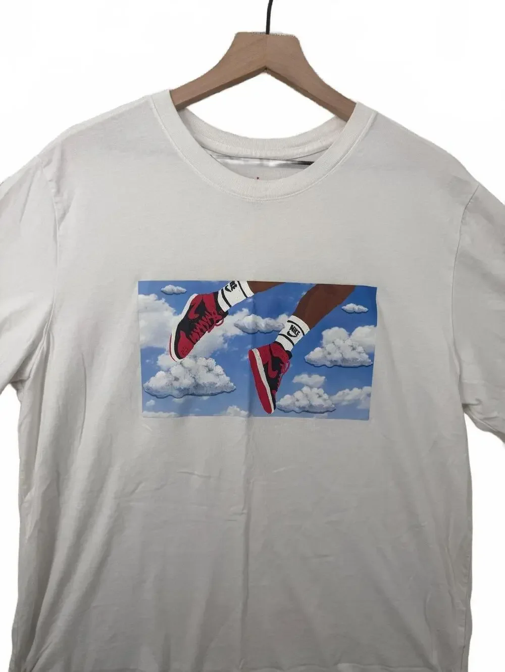Jordan Graphic T-Shirt with Red Sneakers Print | Men’s XL